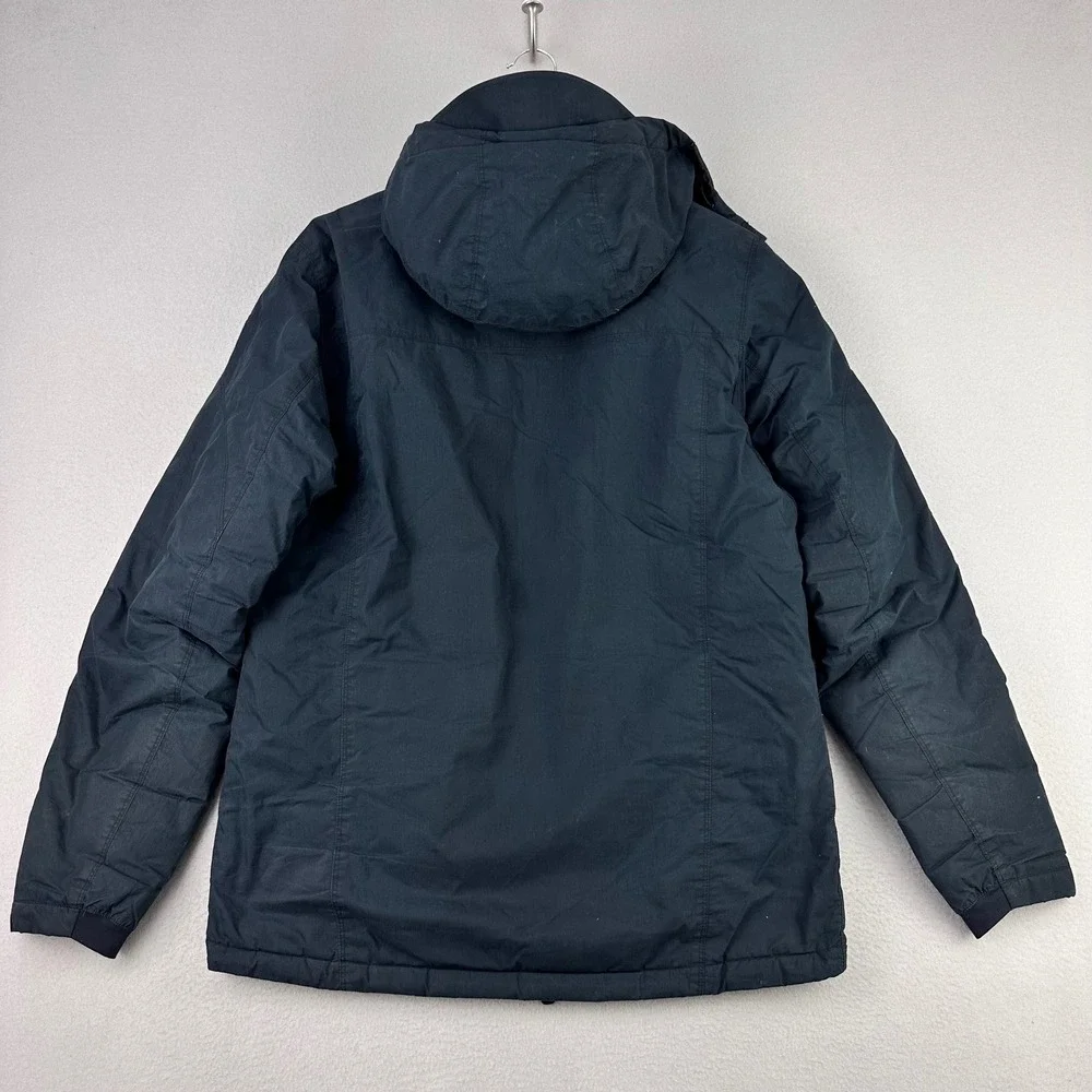 Kuhl Wyldefire Hoody Jacket Mens Medium Black Raven Down Waxed Canvas Puffer